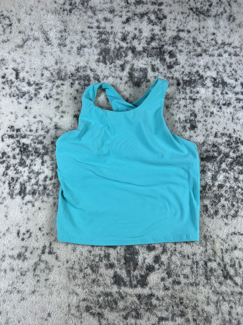Athleta Tank Top Girls 16 Blue Scoop Neck Racerback Workout Training Athleisure
